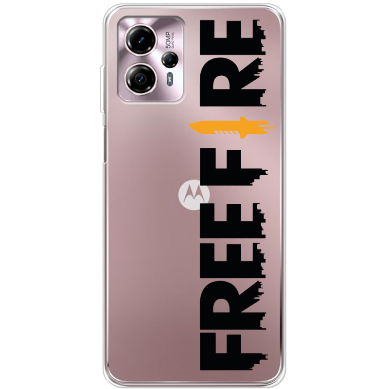 Прозрачный чехол BoxFace Motorola G13 Free Fire Black Logo