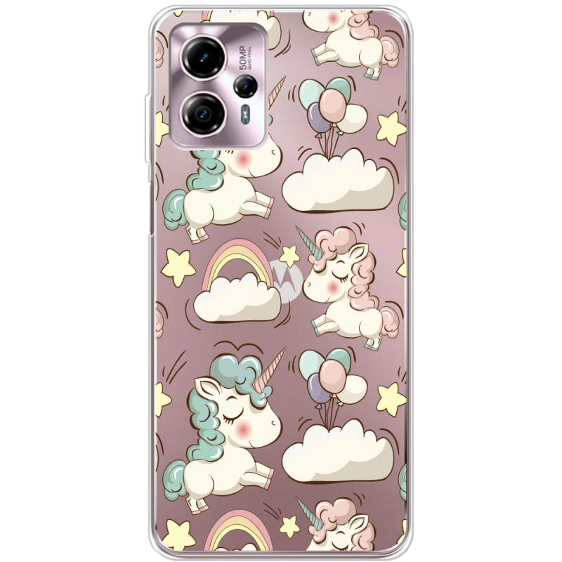 Прозрачный чехол BoxFace Motorola G13 Unicorns