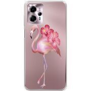 Прозрачный чехол BoxFace Motorola G13 Floral Flamingo