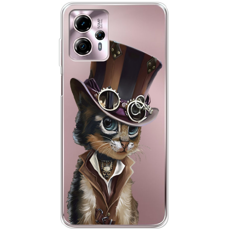 Прозрачный чехол BoxFace Motorola G13 Steampunk Cat