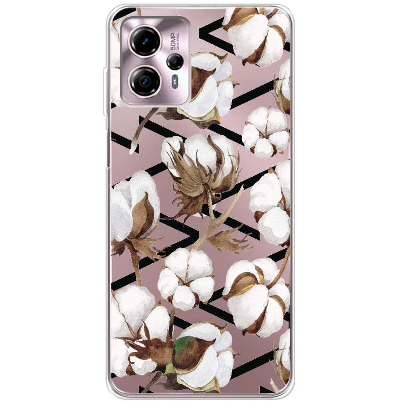 Прозрачный чехол BoxFace Motorola G13 Cotton flowers