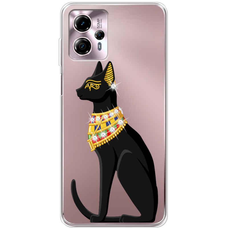 Чехол со стразами Motorola G13 Egipet Cat