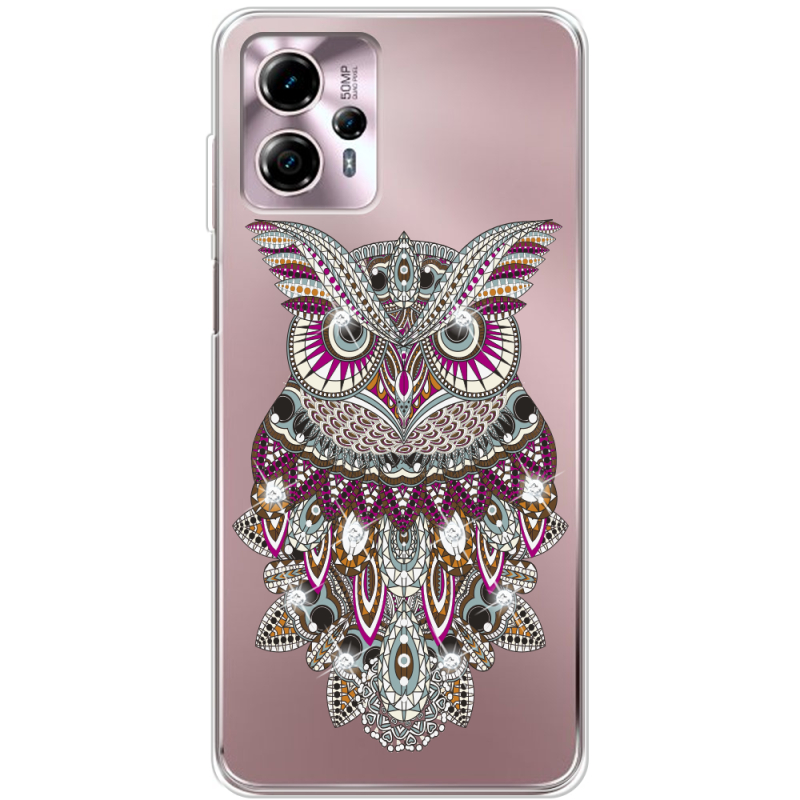 Чехол со стразами Motorola G13 Owl