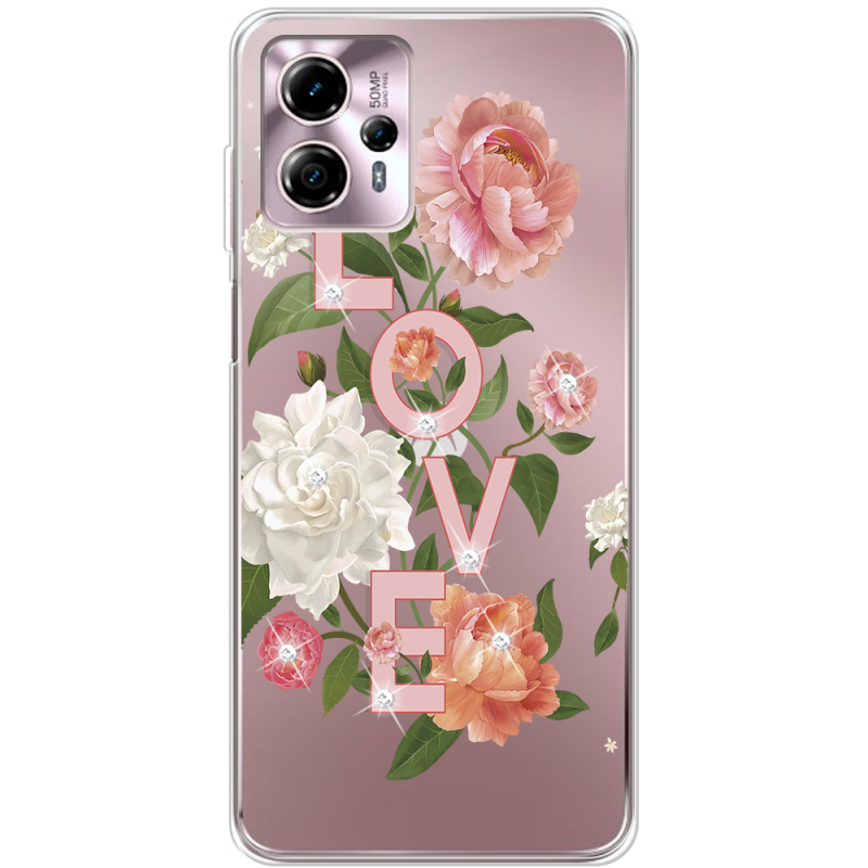 Чехол со стразами Motorola G13 Love