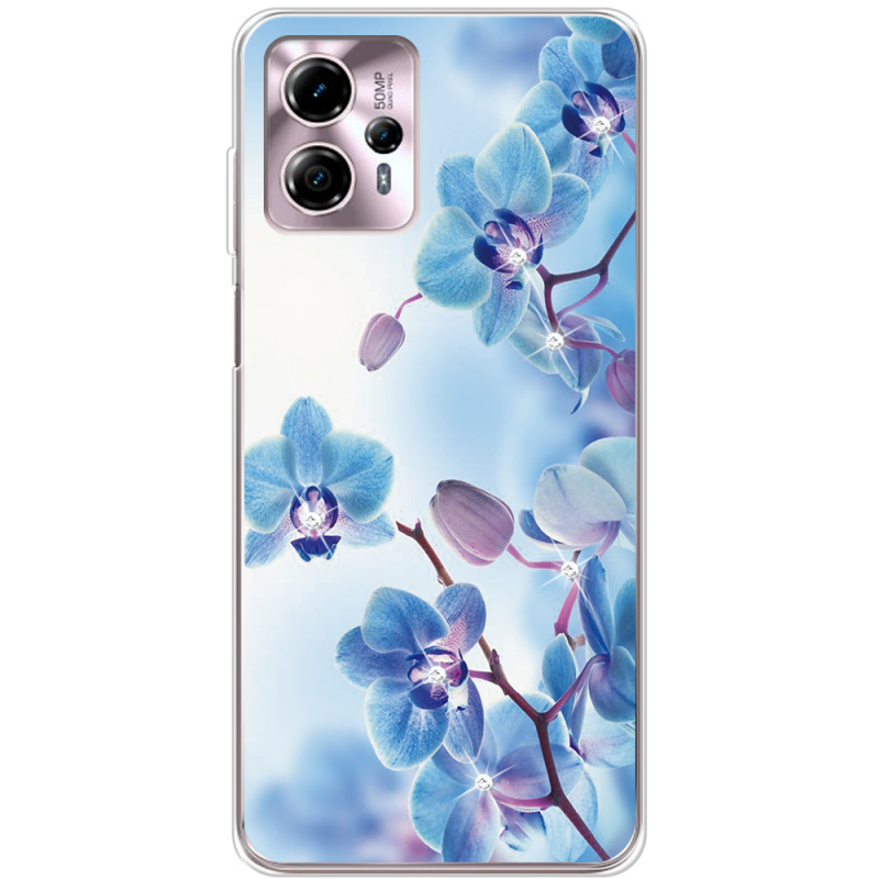 Чехол со стразами Motorola G13 Orchids