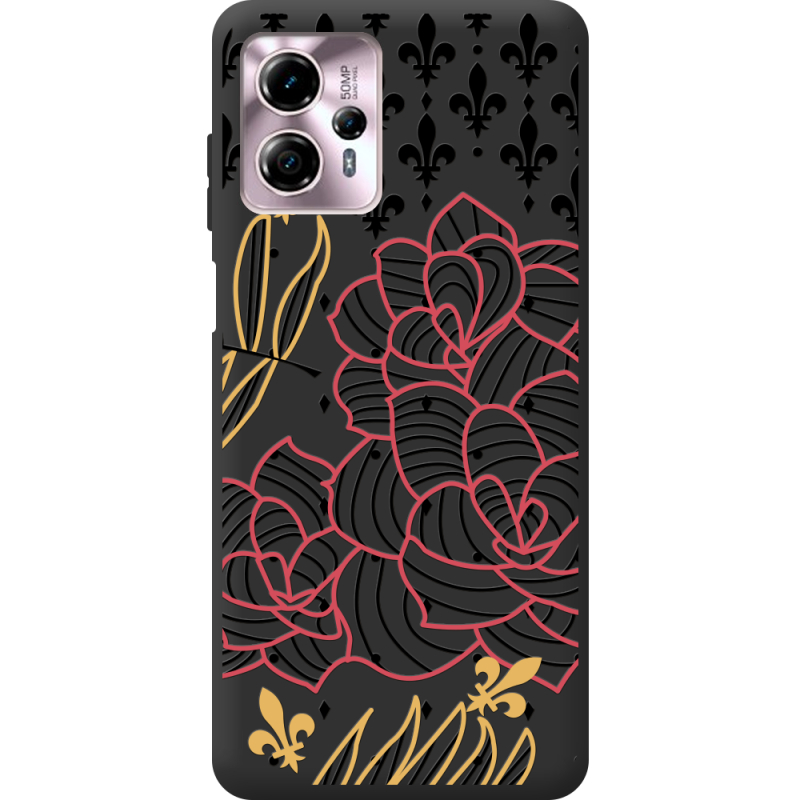 Черный чехол BoxFace Motorola G13 FranceFlowers