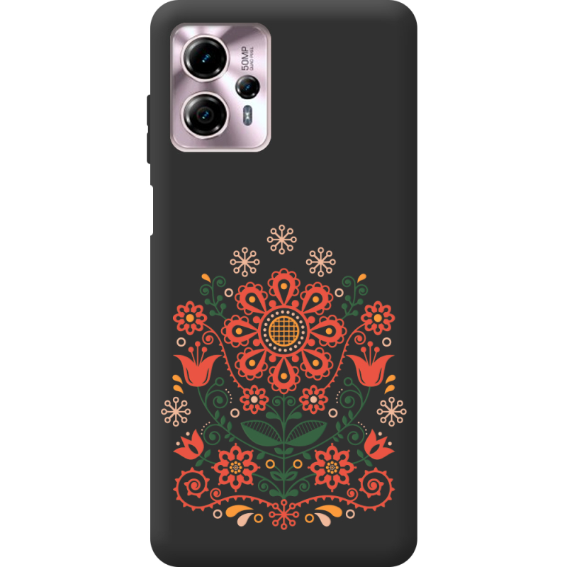 Черный чехол BoxFace Motorola G13 Ukrainian Ornament