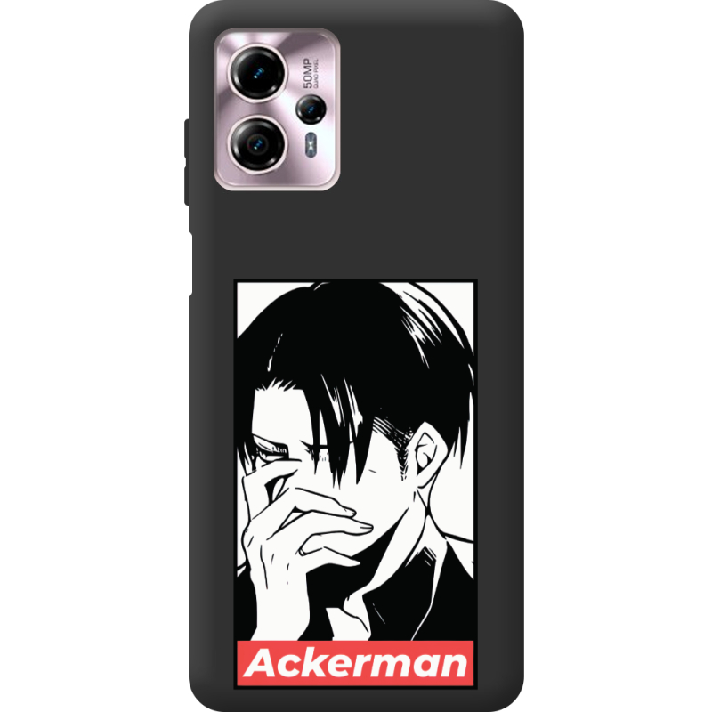 Черный чехол BoxFace Motorola G13 Attack On Titan - Ackerman