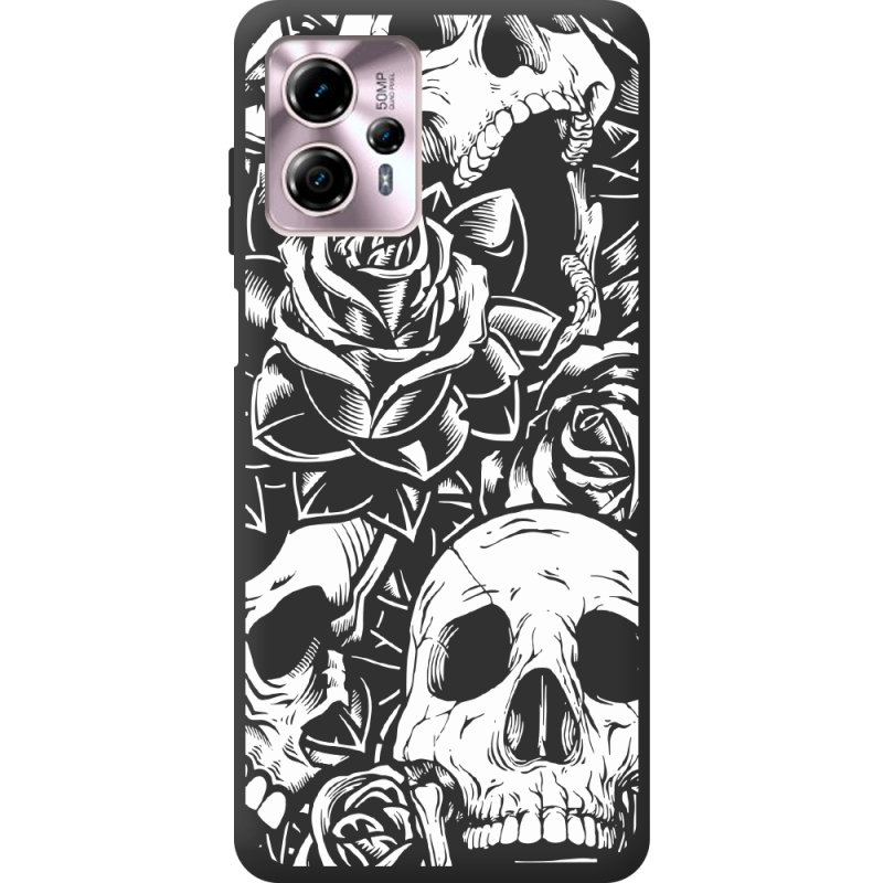 Черный чехол BoxFace Motorola G13 Skull and Roses