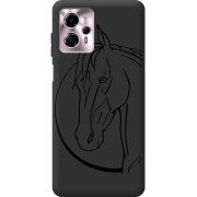 Черный чехол BoxFace Motorola G13 Horse