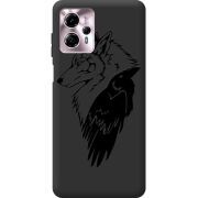 Черный чехол BoxFace Motorola G13 Wolf and Raven