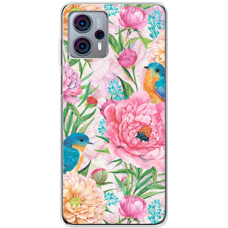 Чехол BoxFace Motorola G23 Birds in Flowers