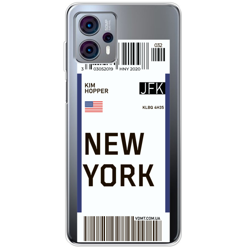 Прозрачный чехол BoxFace Motorola G23 Ticket New York