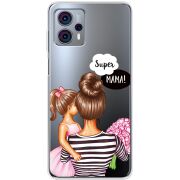 Прозрачный чехол BoxFace Motorola G23 Super Mama and Daughter