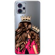 Прозрачный чехол BoxFace Motorola G23 Queen and Princess