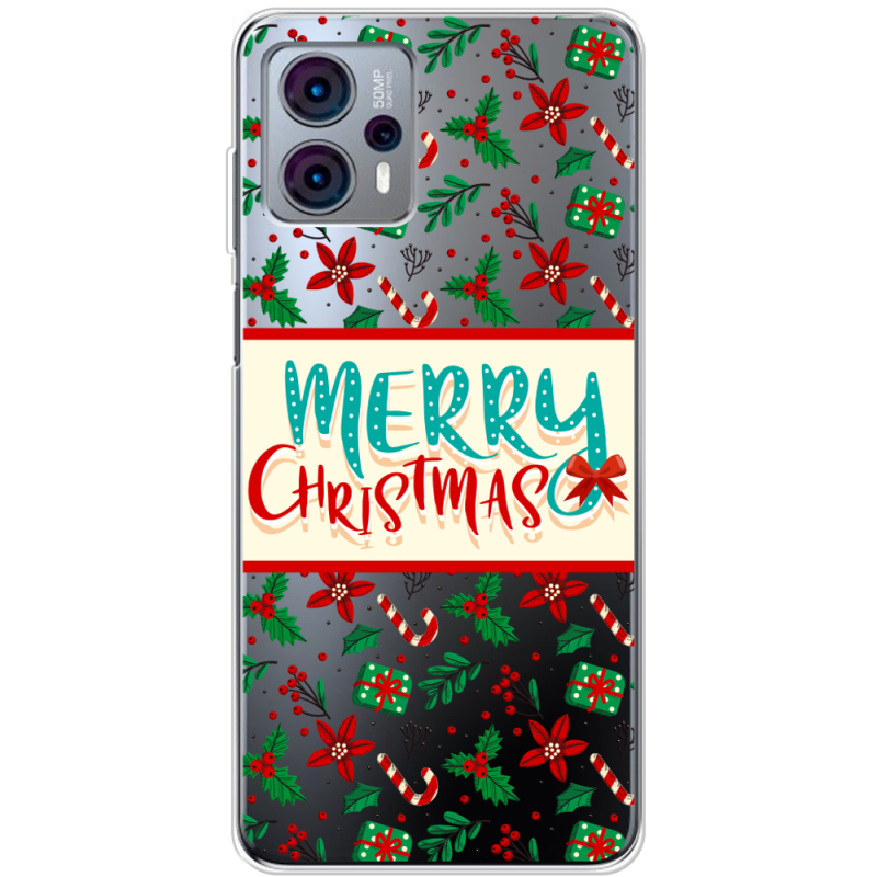 Прозрачный чехол BoxFace Motorola G23 Vintage Christmas Pattern
