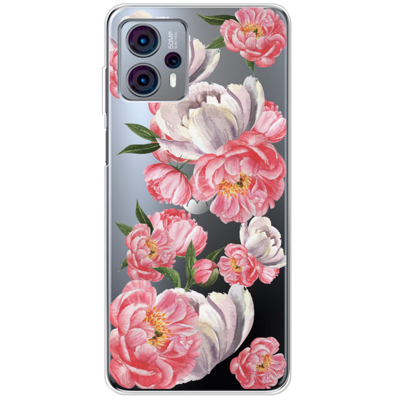 Прозрачный чехол BoxFace Motorola G23 Peony Watercolor Style