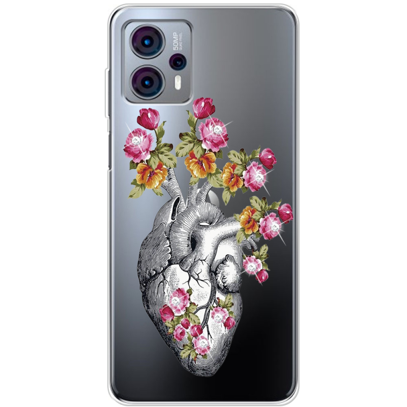 Чехол со стразами Motorola G23 Heart