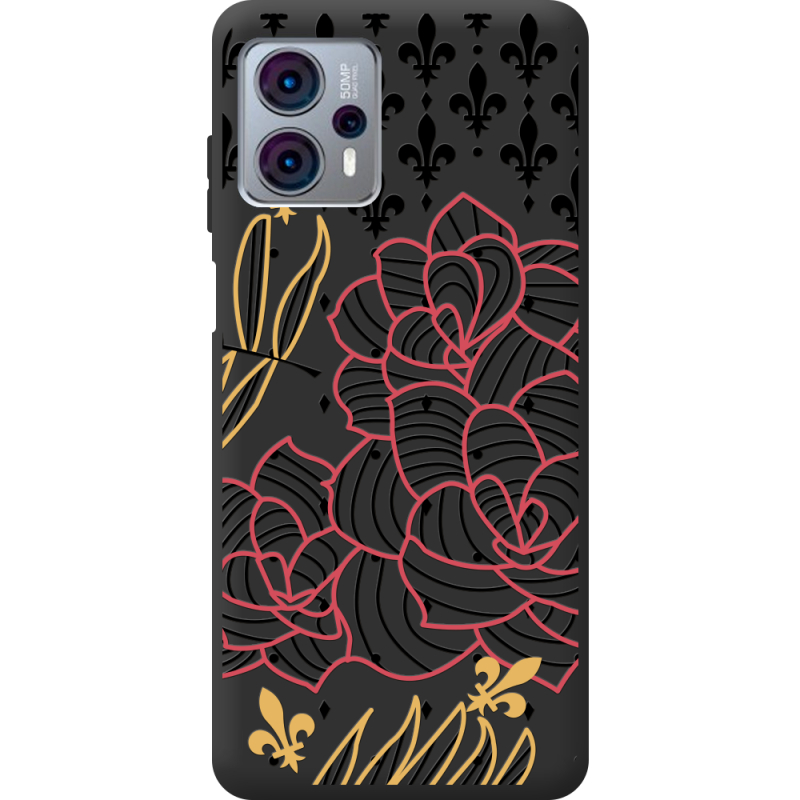 Черный чехол BoxFace Motorola G23 FranceFlowers