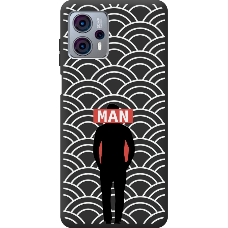 Черный чехол BoxFace Motorola G23 Man Pattern