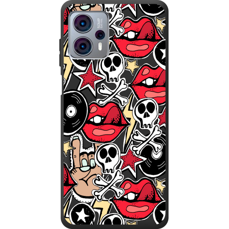 Черный чехол BoxFace Motorola G23 Rock Graffiti