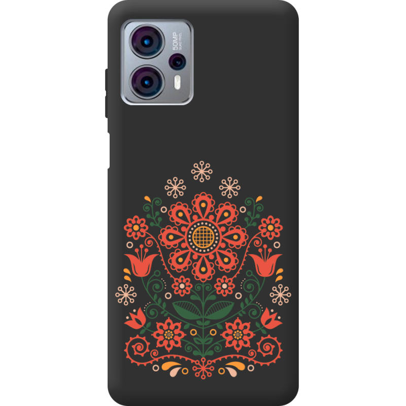 Черный чехол BoxFace Motorola G23 Ukrainian Ornament