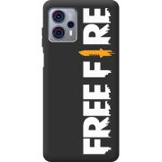 Черный чехол BoxFace Motorola G23 Free Fire White Logo