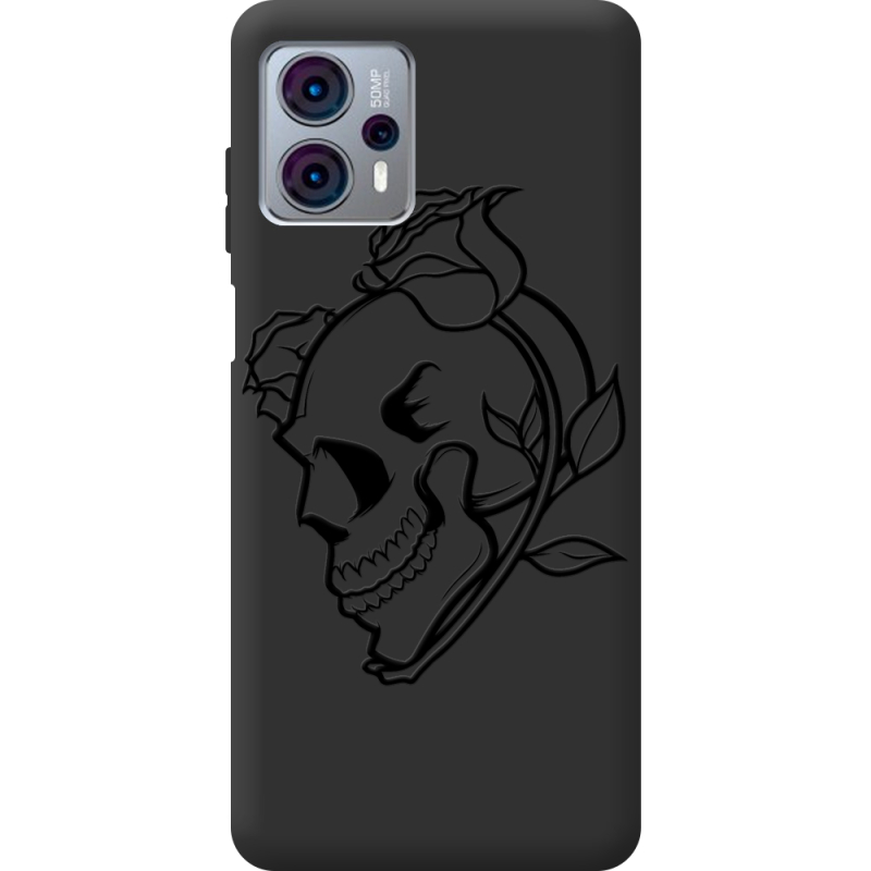 Черный чехол BoxFace Motorola G23 Skull and Roses