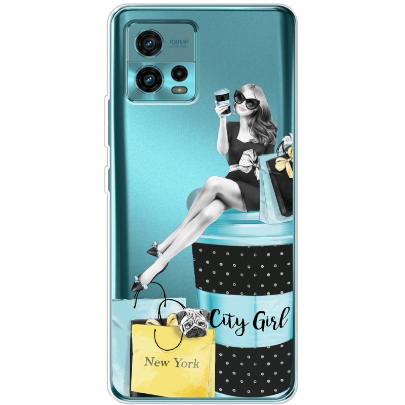 Прозрачный чехол BoxFace Motorola G72 City Girl