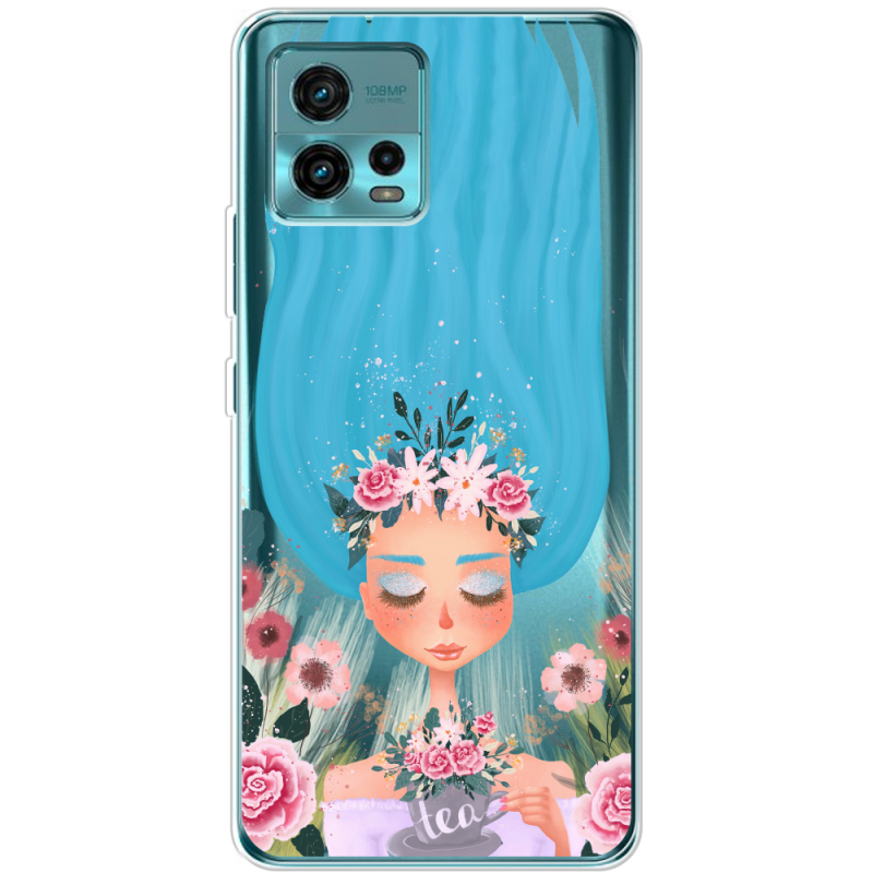 Прозрачный чехол BoxFace Motorola G72 Blue Hair