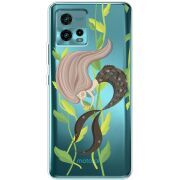 Прозрачный чехол BoxFace Motorola G72 Cute Mermaid