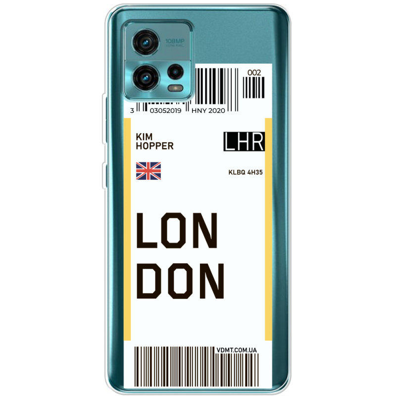 Прозрачный чехол BoxFace Motorola G72 Ticket London