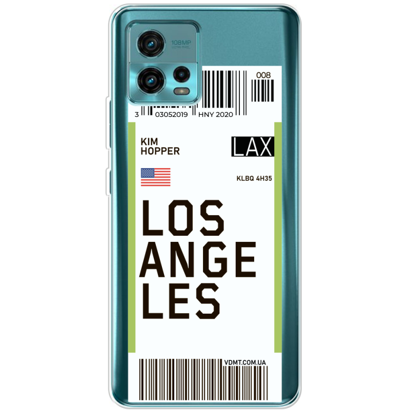 Прозрачный чехол BoxFace Motorola G72 Ticket Los Angeles