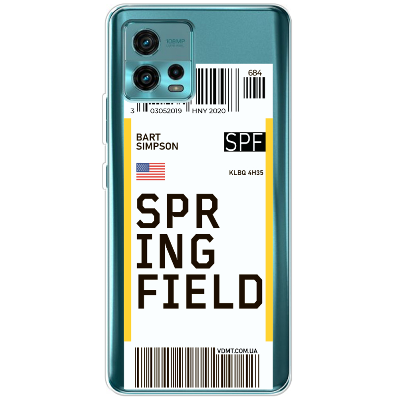 Прозрачный чехол BoxFace Motorola G72 Ticket Springfield