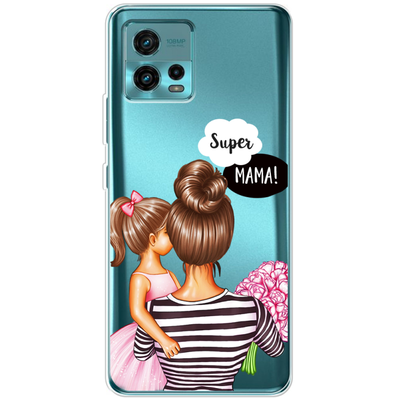 Прозрачный чехол BoxFace Motorola G72 Super Mama and Daughter