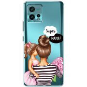 Прозрачный чехол BoxFace Motorola G72 Super Mama and Daughter