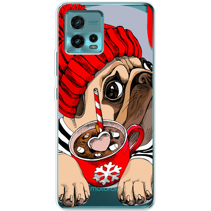 Прозрачный чехол BoxFace Motorola G72 Winter Puggy