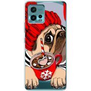 Прозрачный чехол BoxFace Motorola G72 Winter Puggy