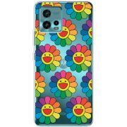 Прозрачный чехол BoxFace Motorola G72 Hippie Flowers