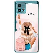 Прозрачный чехол BoxFace Motorola G72 Travel Girl