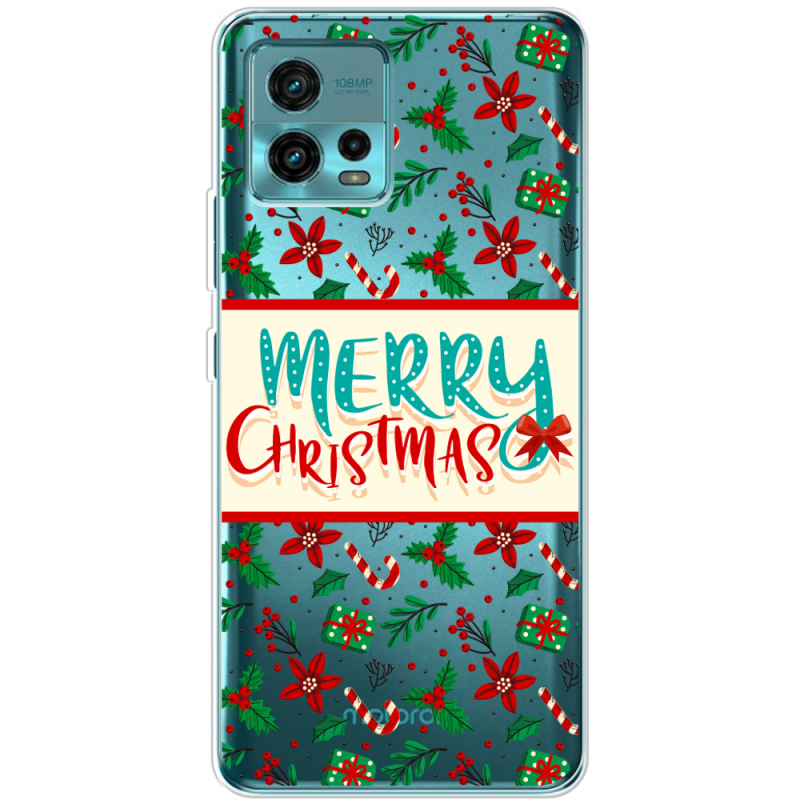 Прозрачный чехол BoxFace Motorola G72 Vintage Christmas Pattern