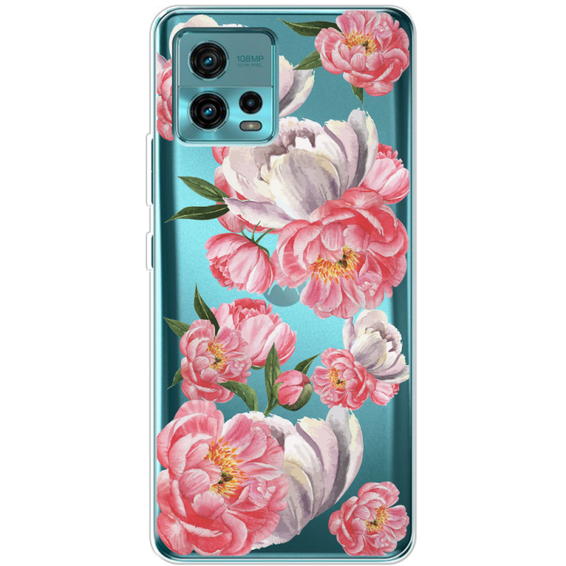 Прозрачный чехол BoxFace Motorola G72 Peony Watercolor Style