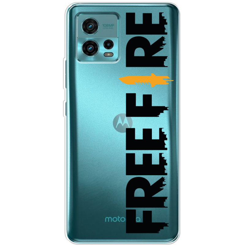 Прозрачный чехол BoxFace Motorola G72 Free Fire Black Logo