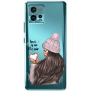 Прозрачный чехол BoxFace Motorola G72 love is in the air