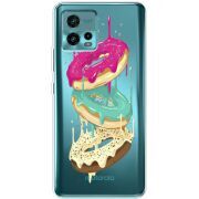 Прозрачный чехол BoxFace Motorola G72 Donuts