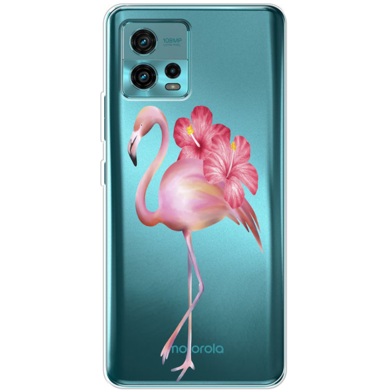 Прозрачный чехол BoxFace Motorola G72 Floral Flamingo