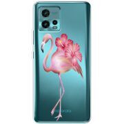 Прозрачный чехол BoxFace Motorola G72 Floral Flamingo