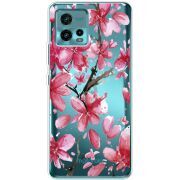 Прозрачный чехол BoxFace Motorola G72 Pink Magnolia