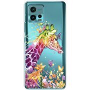 Прозрачный чехол BoxFace Motorola G72 Colorful Giraffe