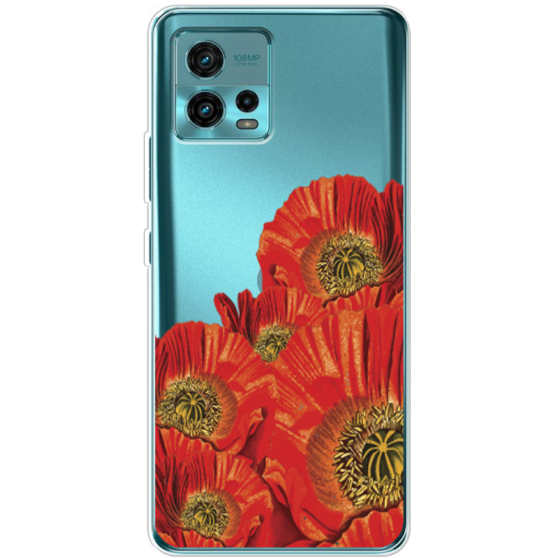 Прозрачный чехол BoxFace Motorola G72 Red Poppies